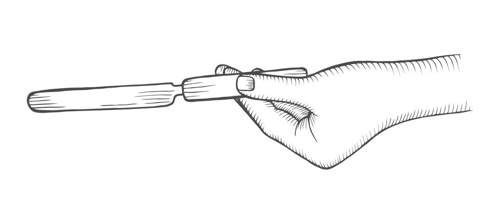 Hand with with knife イラスト素材