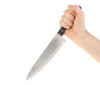Hand with knife Stock Photos