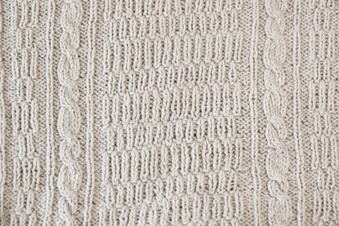 Hand-knit texture white wool sweater 스톡 사진
