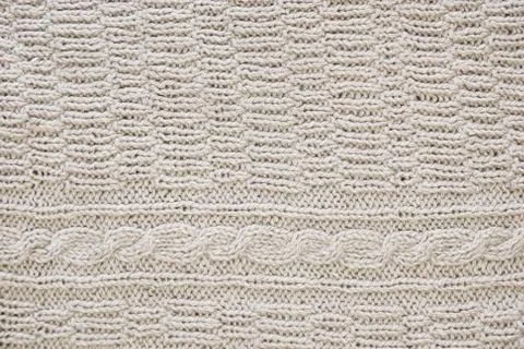 Hand-knit texture white wool sweater 스톡 사진