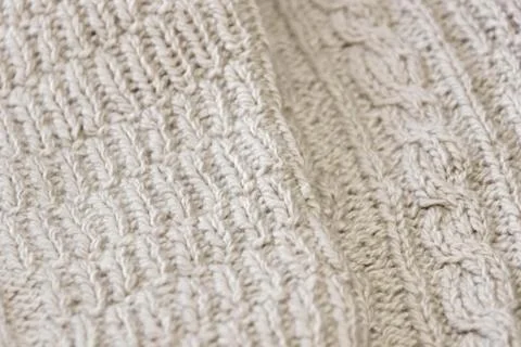 Hand-knit texture white wool sweater 스톡 사진