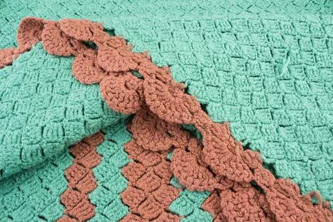 Hand knitted blanket texture Stock Photos