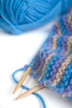 Hand knitting and wool Stock Photos