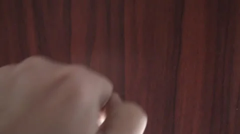 Hand Knocking On The Door Point Of View-Shot Stock Footage 35458050
