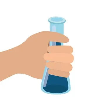 Hand with laboratory instruments in white background Illustrazione stock