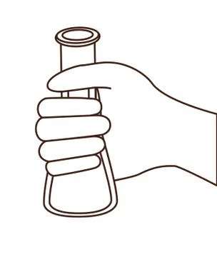 Hand with laboratory instruments in white background Illustrazione stock