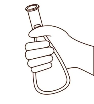 Hand with laboratory instruments in white background Illustrazione stock