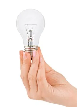 Hand with lamp Stock Photos