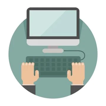 Hand on laptop , eps10 vector format Stock Illustration