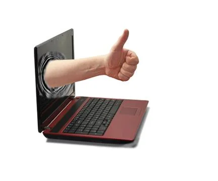 Hand from Laptop. Stock Photos