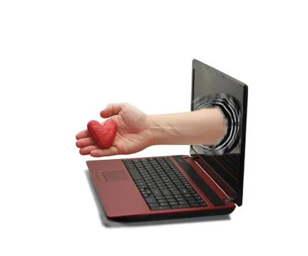 Hand from Laptop. Stock Photos