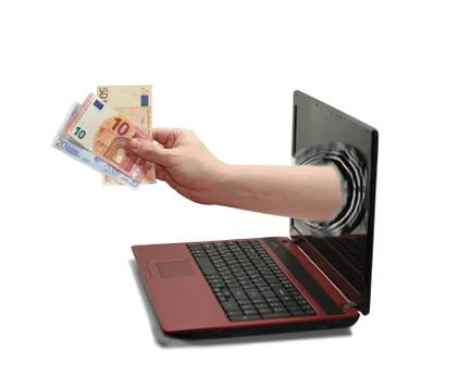 Hand from Laptop. Stock Photos