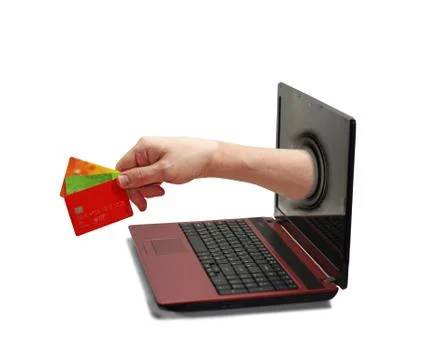 Hand from Laptop. Stock Photos