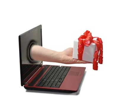 Hand from Laptop. Stock Photos