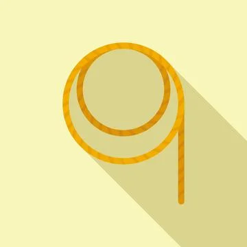 Hand lasso icon flat vector. Rodeo cord Stock Illustration