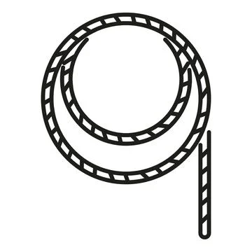 Hand lasso icon outline vector. Rodeo cord Stock Illustration