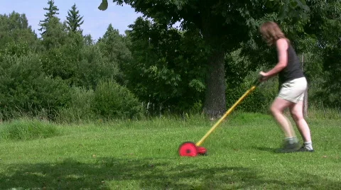 Hand lawnmover Video stock 494240