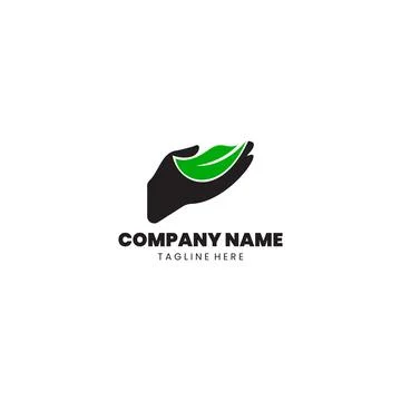 Hand leaf logo Design vector Stock-Illustration