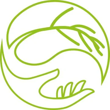 Hand, leaf, wellness, naturopath, massage, logo, icon Stock Illustration