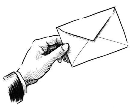 Hand with letter Stock Illustration