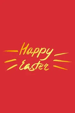 Hand Lettering Happy Easter Stock Illustration