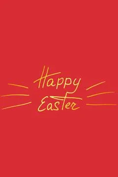 Hand Lettering Happy Easter Stock Illustration
