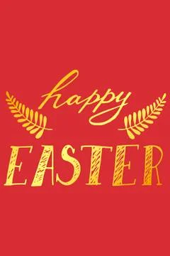 Hand Lettering Happy Easter Stock Illustration