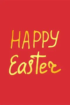 Hand Lettering Happy Easter Stock Illustration