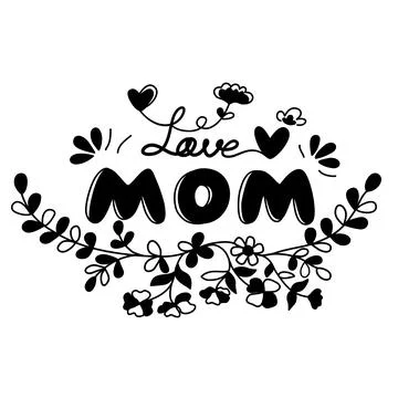 Hand lettering love mom Stock Illustration