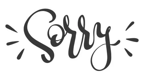 Hand lettering vector for apologize, word Sorry Stock Illustration