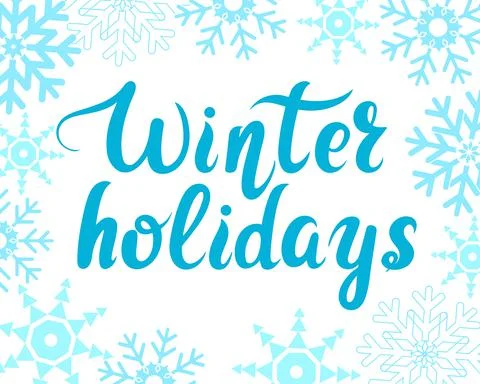 Hand lettering winter holidays vector illustration. Stock Illustration