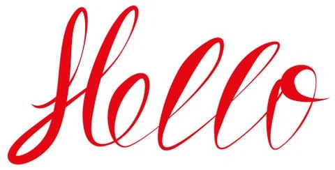 Hand lettering the word Hello. Red font Stock Illustration