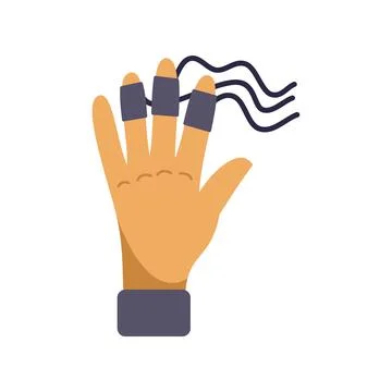 Hand with lie detector sensors testing truth 스톡 일러스트