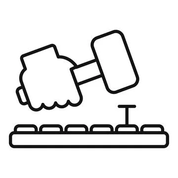 Hand lifting dumbbell over computer keyboard fitness concept icon Stock Illustration
