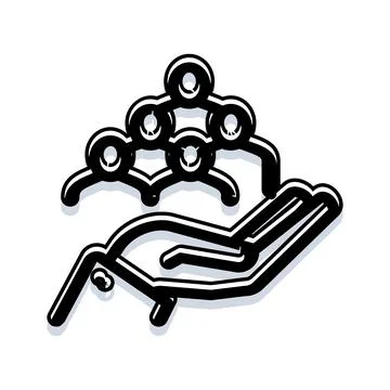 Hand lifting group of people unity 스톡 일러스트