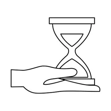Hand lifting hourglass timer icon Stock Illustration