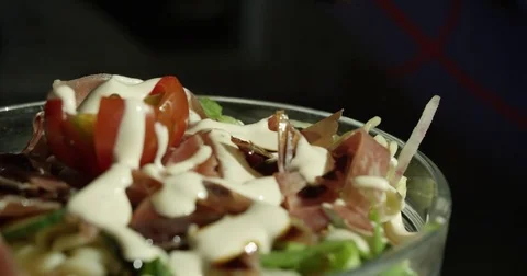 Hand Lifting Salad With Fork Video stock 82275069