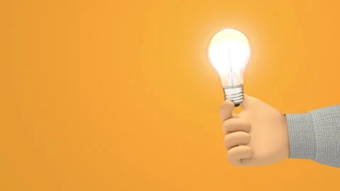 Hand with a light bulb. I have an idea! 스톡 동영상 159852143