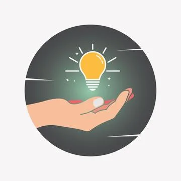 Hand with light bulb icon design vector illustration,idea and creative conc.. Stock Illustration