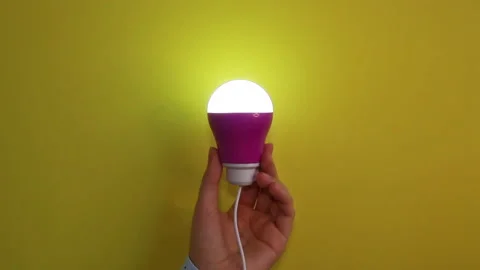 Hand with light bulb as idea, brainstorming or electricity concept Stock-Footage 237454087