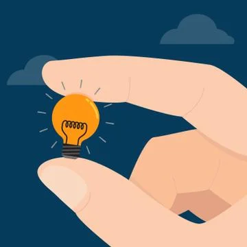 Hand light bulb Illustrazione stock