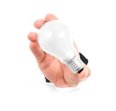 Hand with light bulb Stock Photos