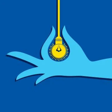 Hand with light - bulb stock vector Stock Illustration