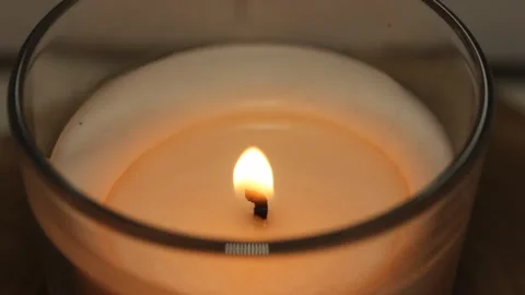 Hand Lights Small Candle With Match It Burns And Is Blown Out Stock Footage 151579375