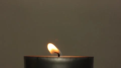 Hand Lights Small Candle With Match It Burns And Is Blown Out Stock Footage 151579546