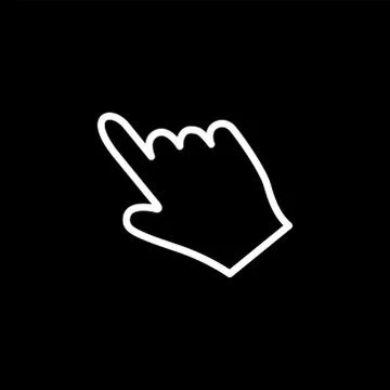 Hand Line Icon On Black Background. Black Flat Style Vector Illustration. Stock Illustration
