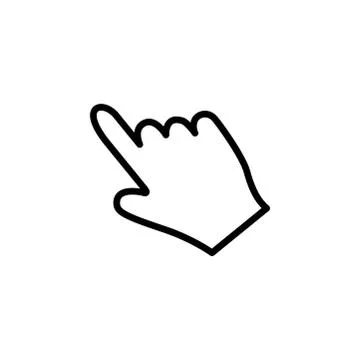Hand Line Icon In Flat Style Vector For App, UI, Websites. Black Icon Vector Stock Illustration