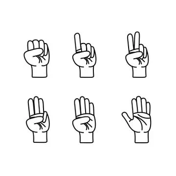 Hand line icon set .vector design Stock Illustration