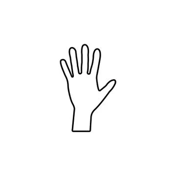 Hand line icon vector black on white background Stock Illustration