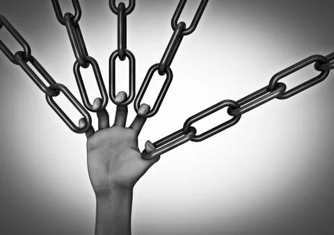 Hand link pull Stock Illustration
